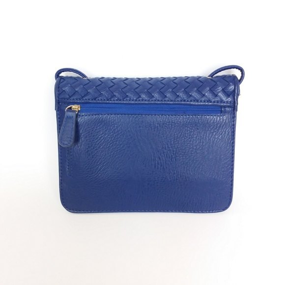 Clarks Purse Royal Blue Multi Compartment Fold-over Crossbody - Picture 2 of 8